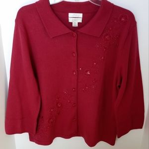 Christopher & Banks Embroidered Cardigan size XL